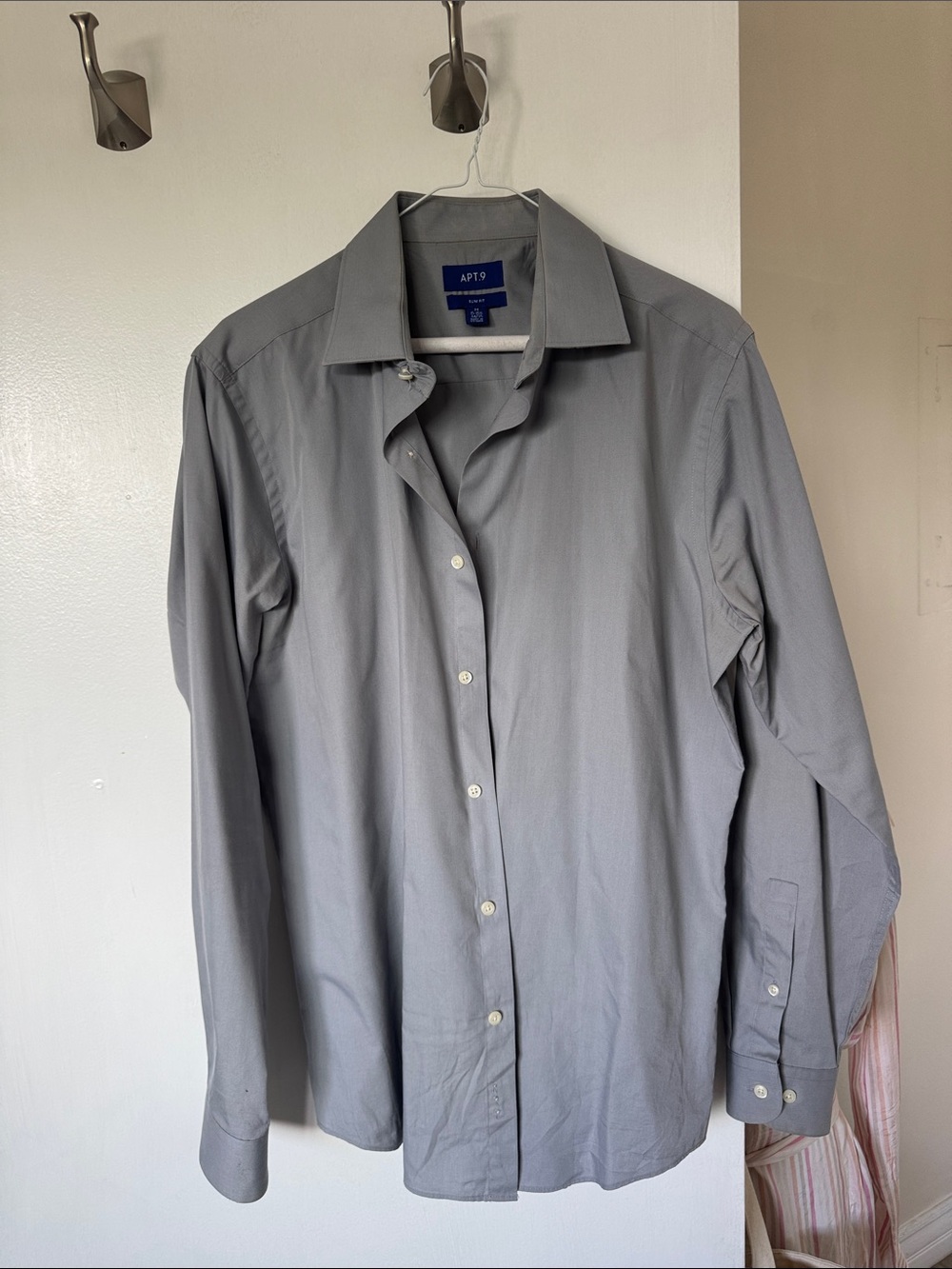 Apt. 9 Men's Light Gray Dress Shirt